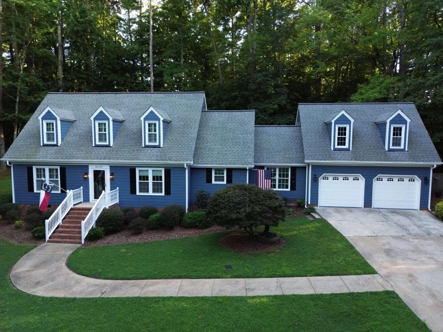 Front view of a home renovation project.