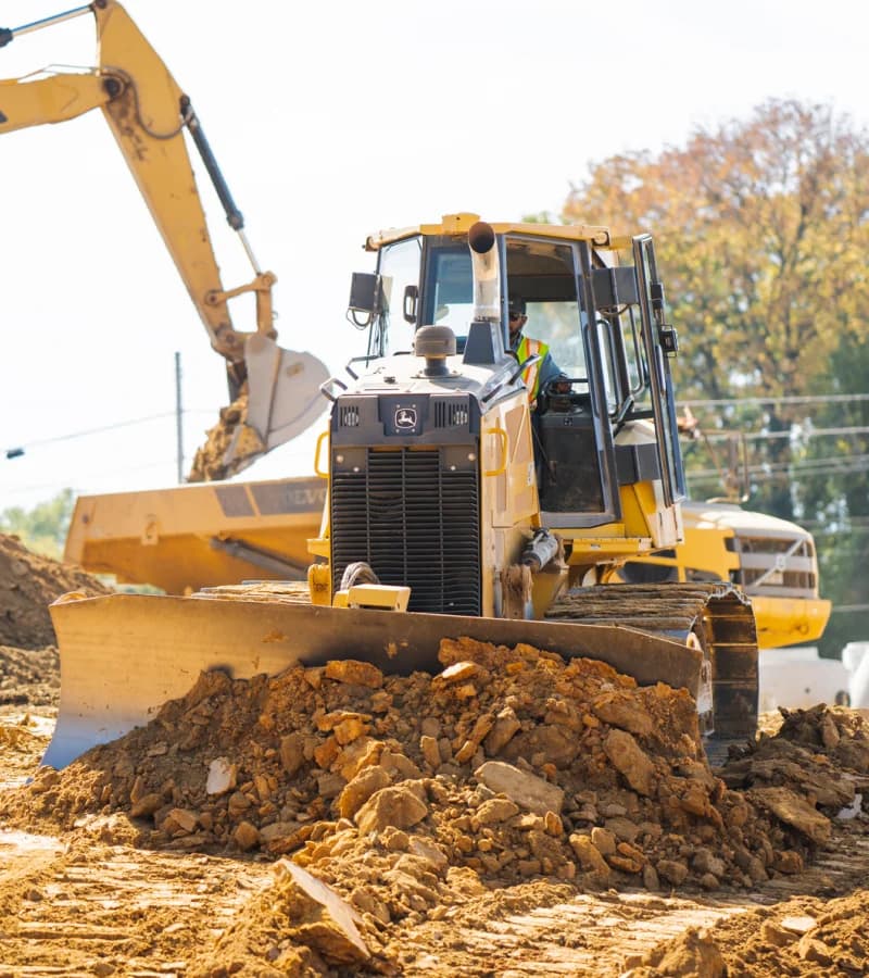 Dozer moving dirt