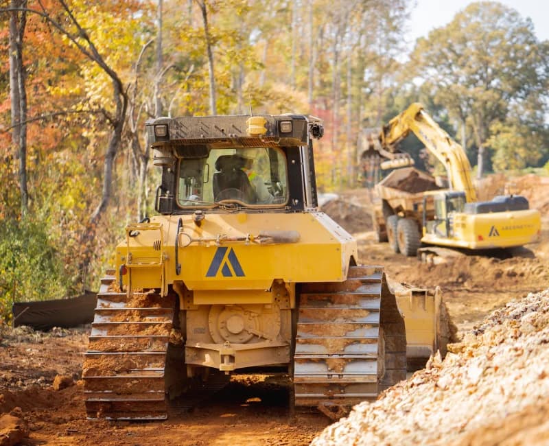 Equipment moving dirt
