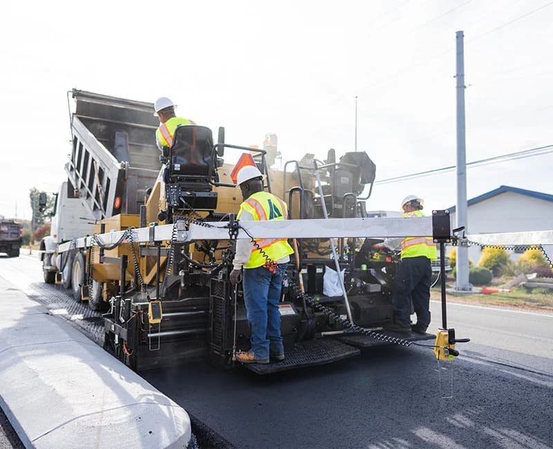 crew on paver