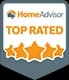 The Home Advisor Top Rated badge awarded to Bills Heating and AC for being the highest rated HVAC contractor in their area.