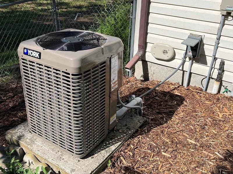 An installation of a York air conditioner by Bills Heating and AC.