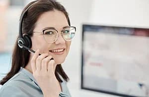 A smiling receptionist