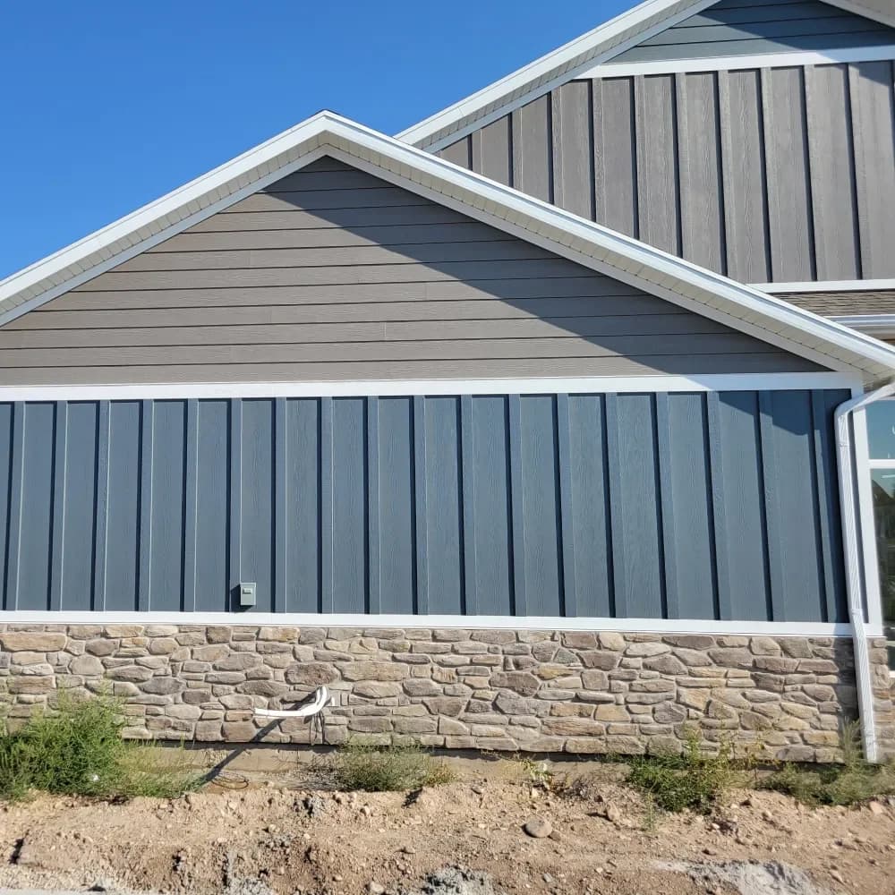 Stone veneer and Hardie Board installation in Highland, Utah