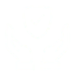 A hand holding a shield with a check mark.