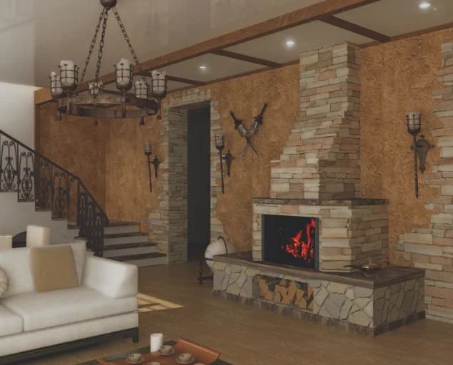 Stone Fireplace