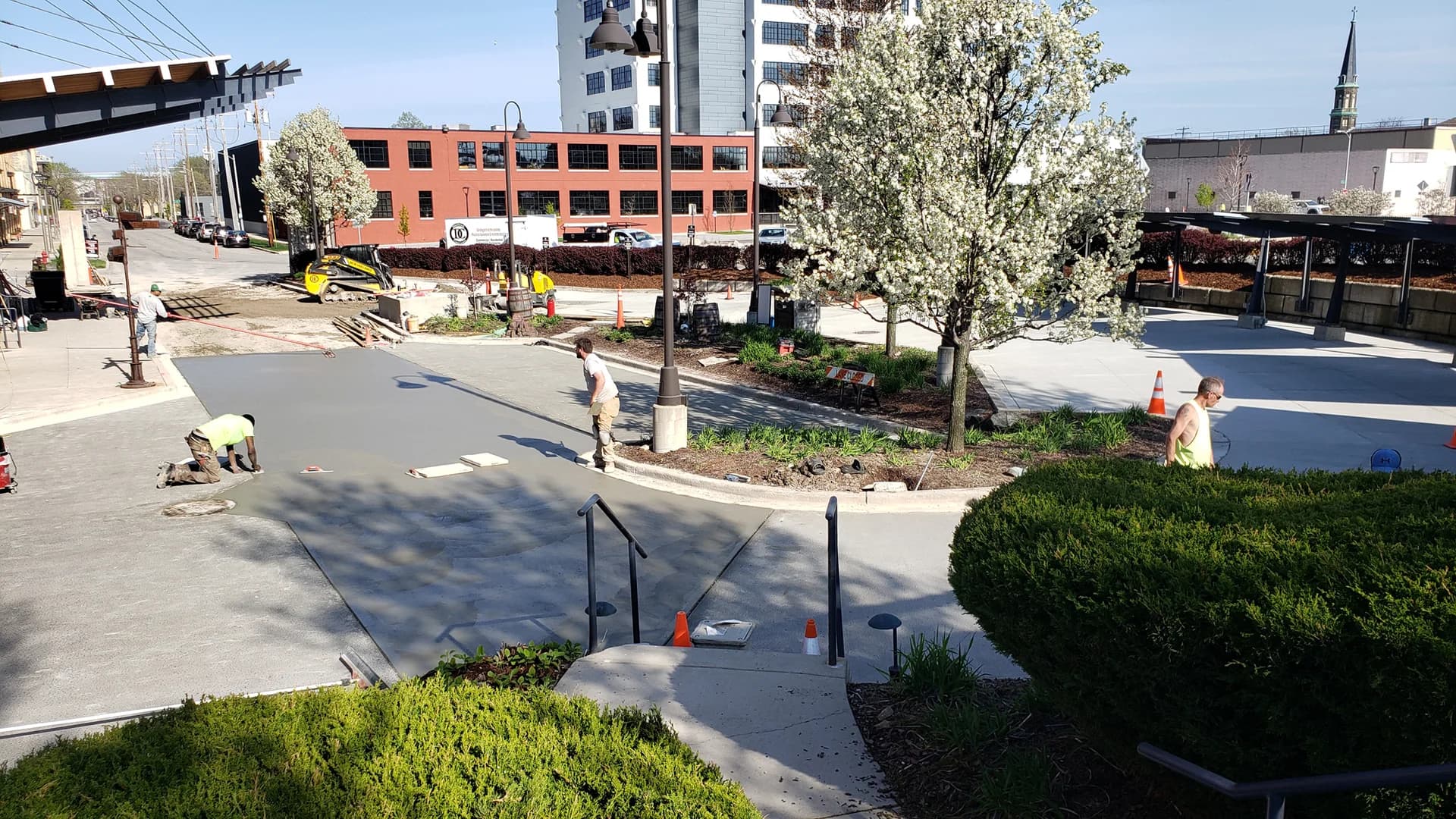Finishing Poured Concrete for New Parking Lot