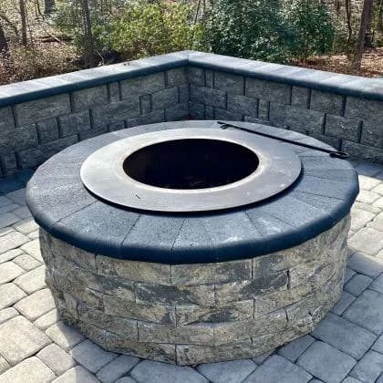 hardscaped fire pit