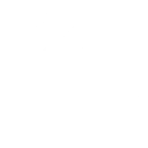 White icon of a hand with a rag cleaning with stars.