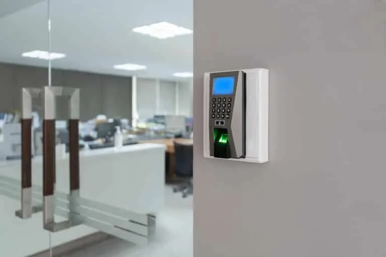 Photo of an access control system at an office door