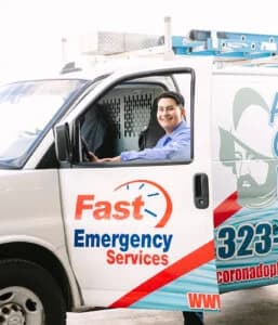 Team member of Al Coronado in his work van