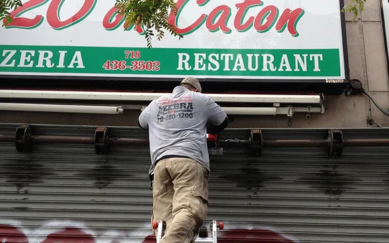 Commercial gate repair service for Zeria Restaurant in New York