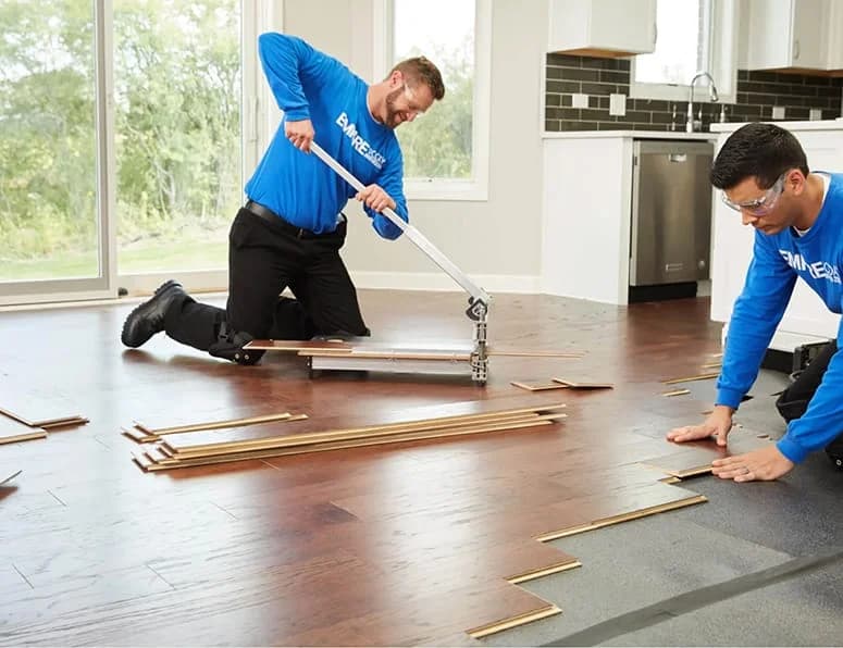 Professional flooring installation image scene