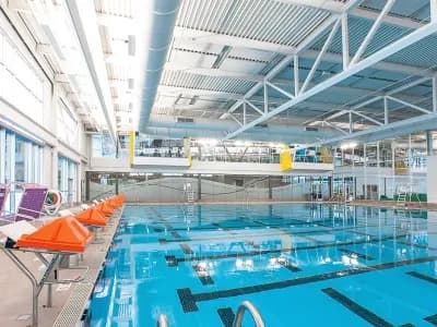 Interior view of the pool at the Provo Recreation Center