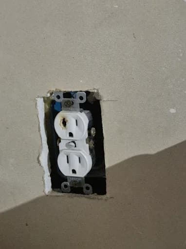 Light House Electrical Outlet Replacement - Before.