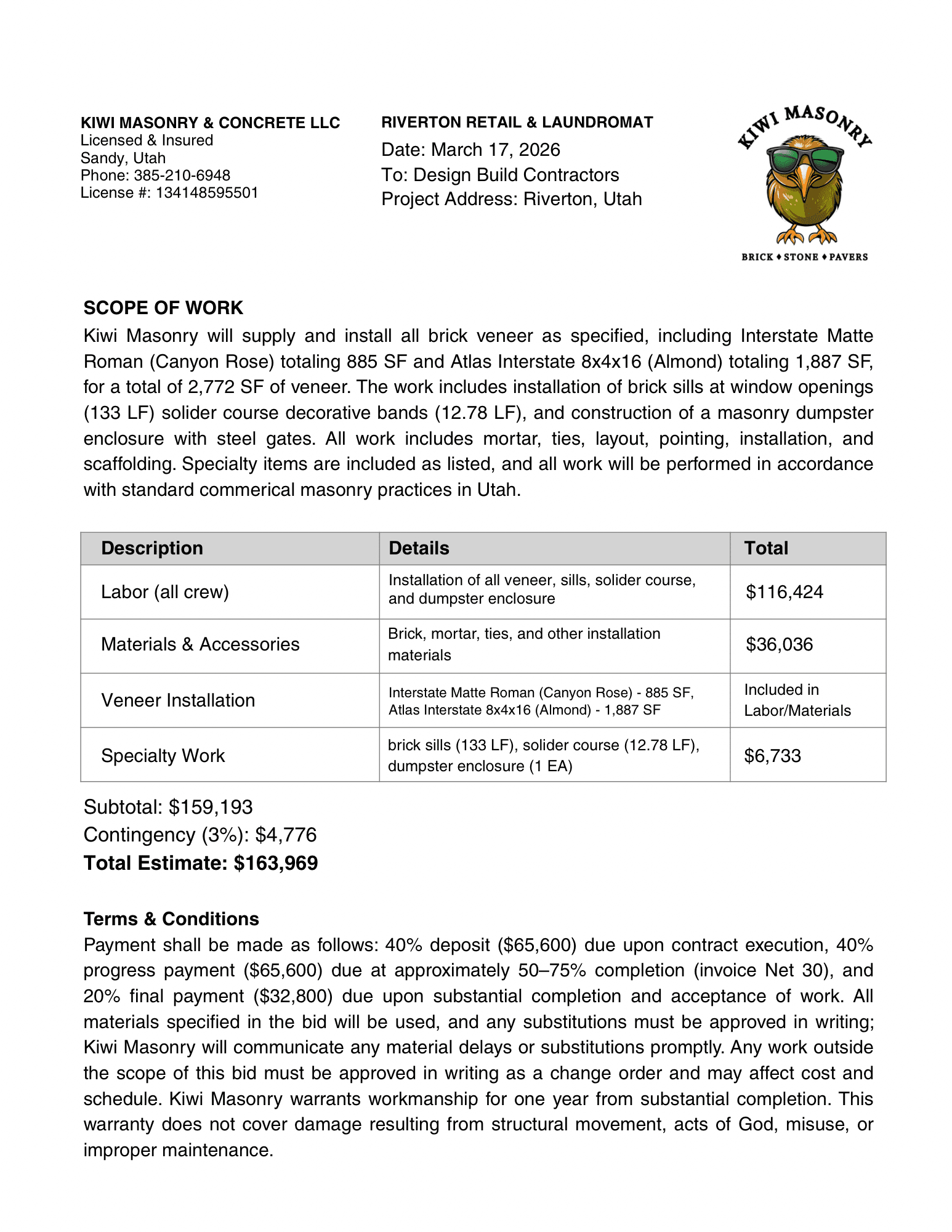 Kiwi Masonry portfolio photo