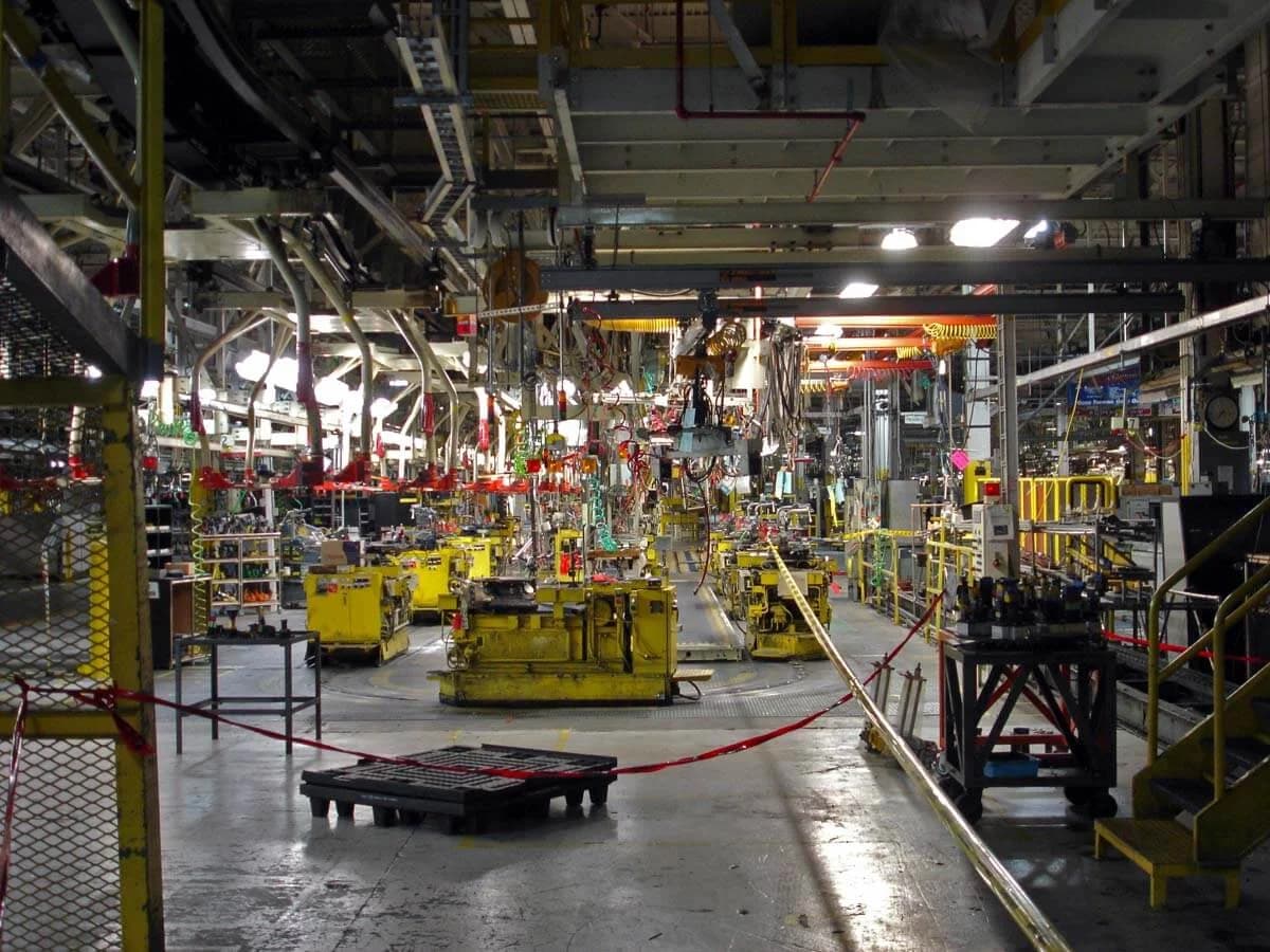 automobile manufacturing system during decommissioning and dismantle