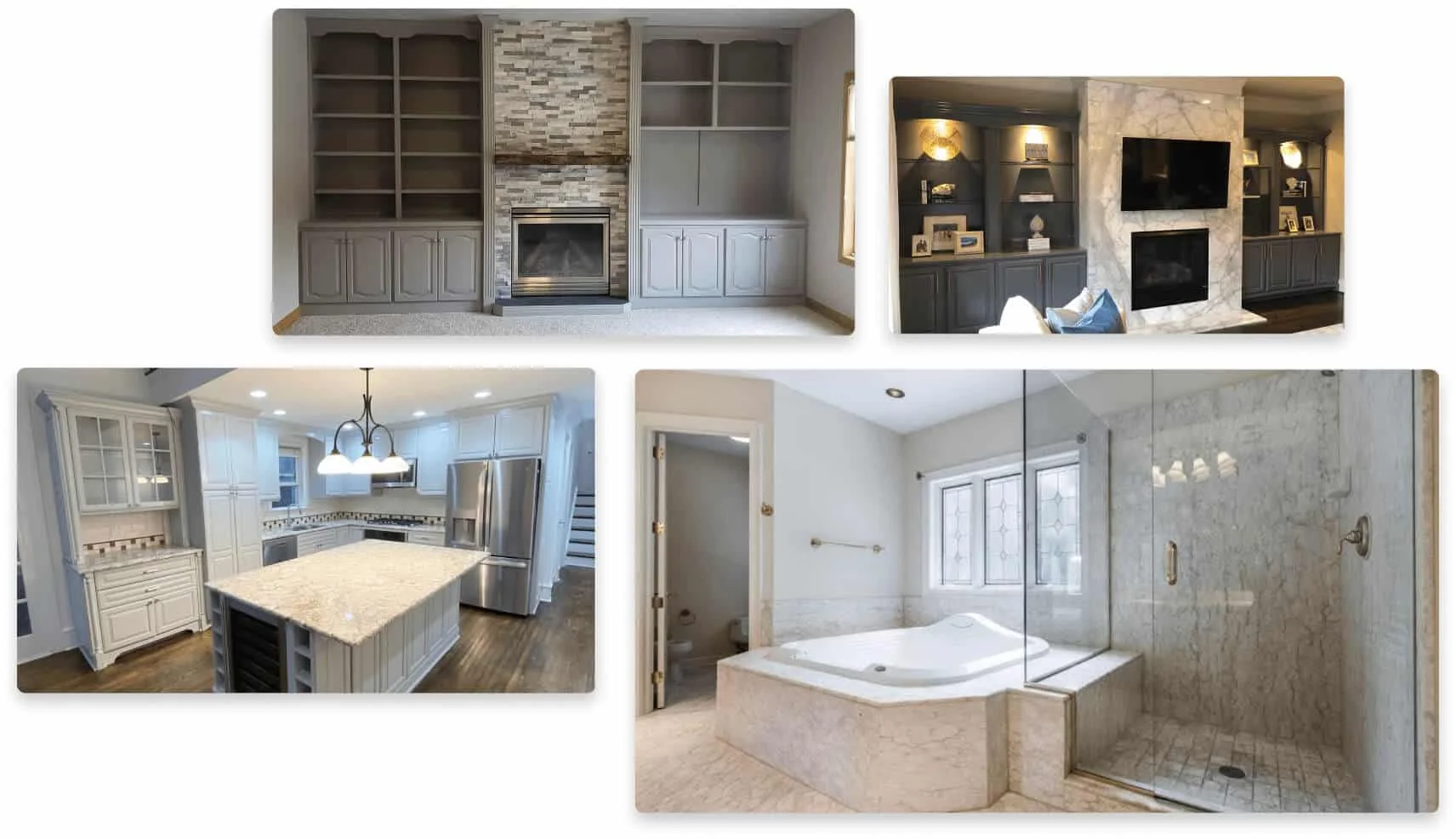 Interior painting projects (living room, kitchen, bathroom)