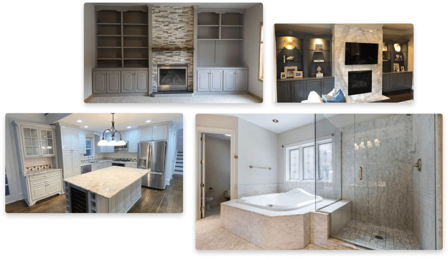 Interior painting projects (living room, kitchen, bathroom)