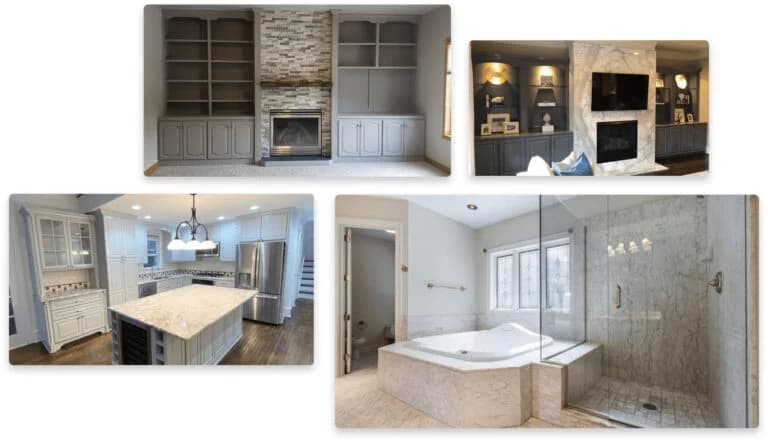 Interior painting projects (living room, kitchen, bathroom)