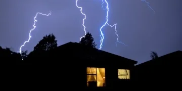 Lightning strikes home