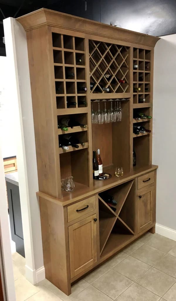 Inset Alder Wine Cabinetry