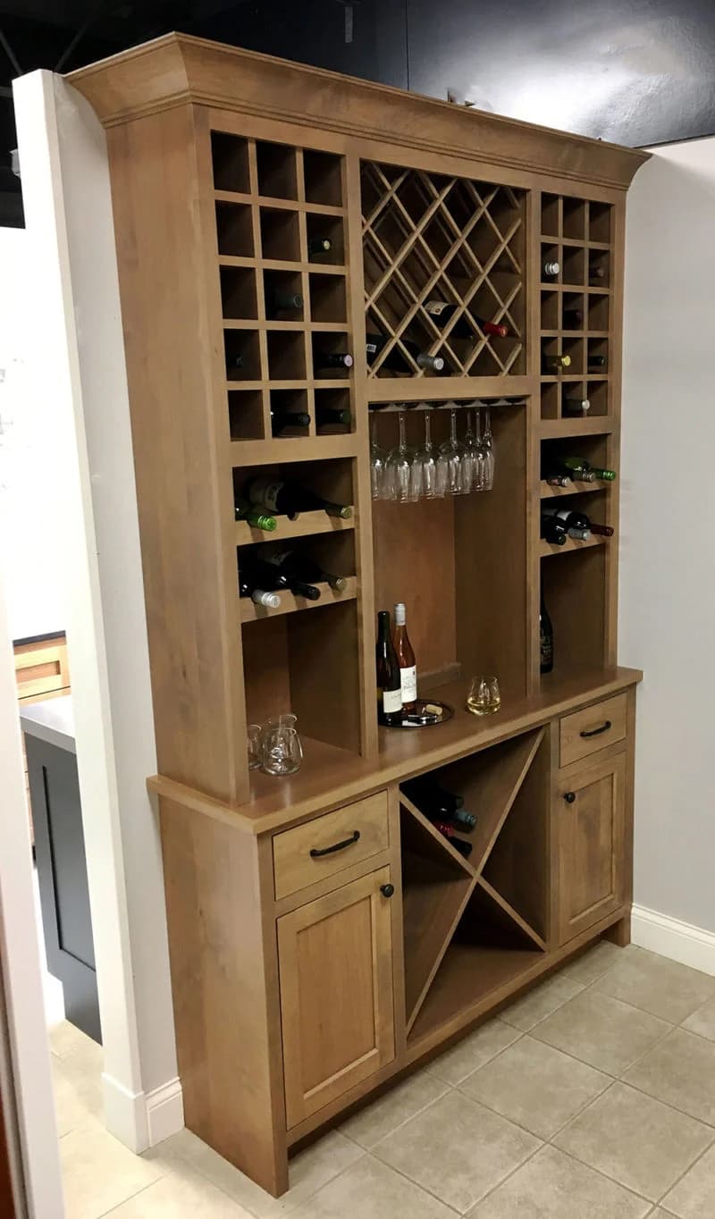 Inset Alder Wine Cabinetry