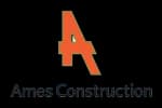 Ames Construction logo with a bold orange letter A icon above the company name in dark gray text