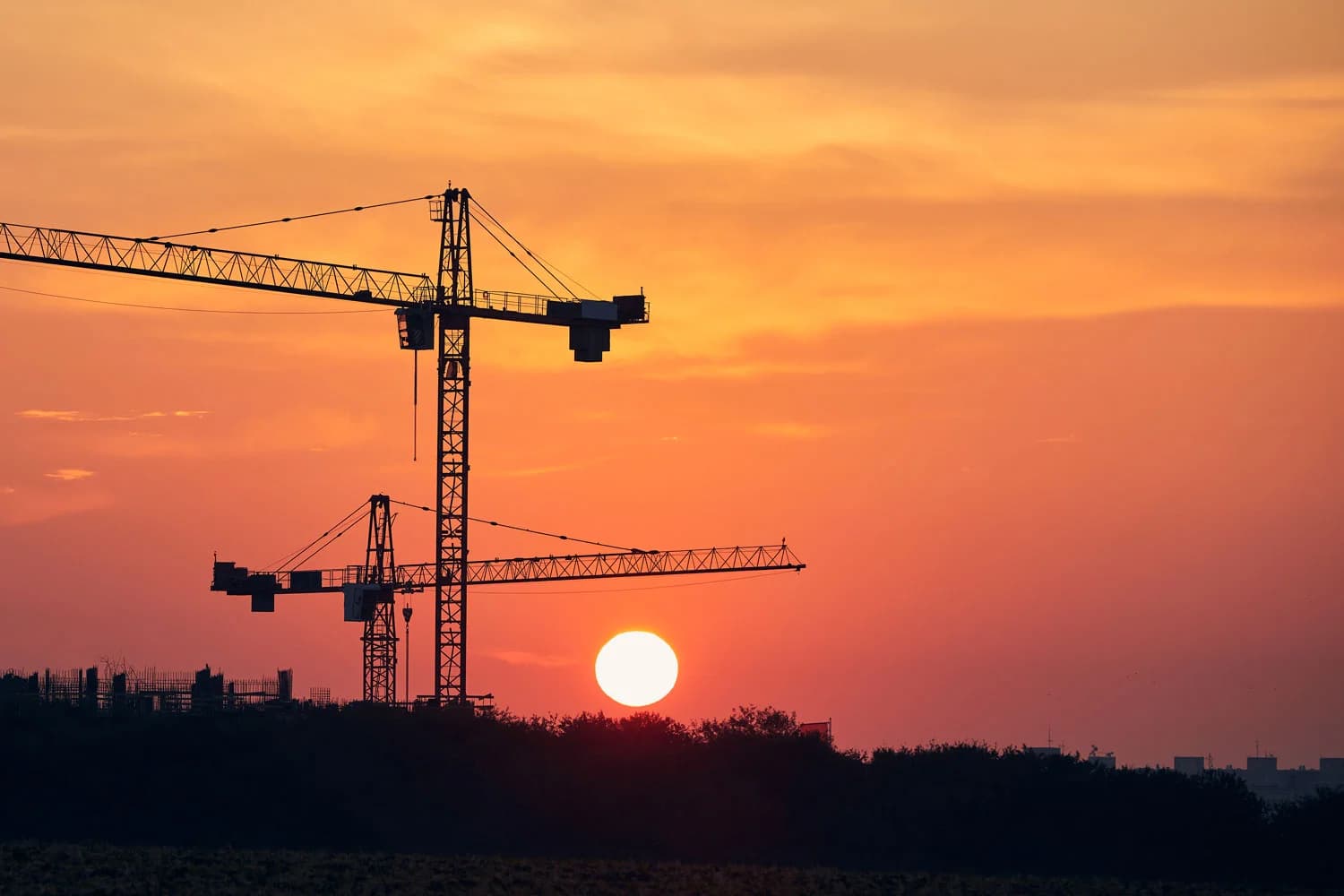 building activity on construction site