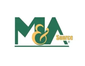 M&A Source logo featuring green block letters M and A with a gold ampersand and the word "Source" in gold script