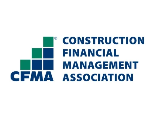 CFMA logo – Construction Financial Management Association with green and teal stacked squares icon
