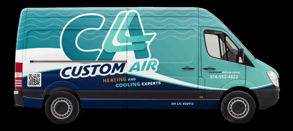 side view of custom air van