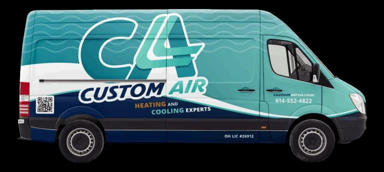 side view of custom air van