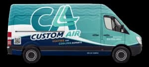 side view of custom air van