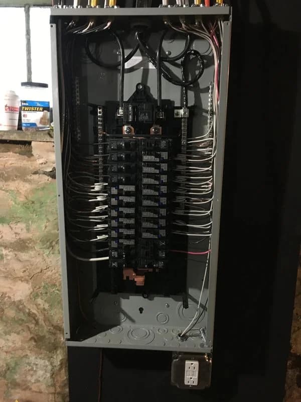 Circuit breakers in electric panel.