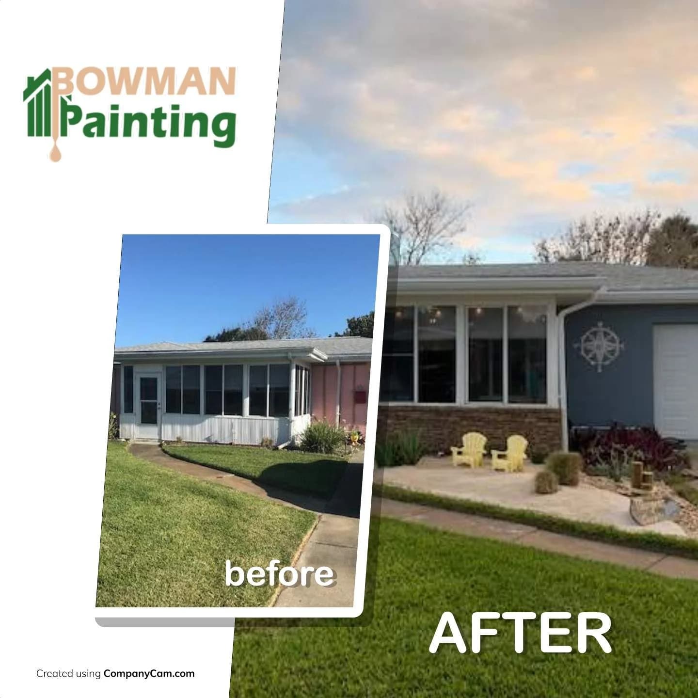 bowman painting before & after
