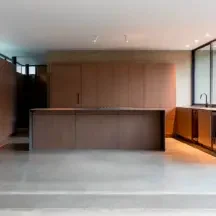 Salt and pepper residential polished concrete floor, West Dallas