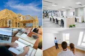 collage of commercial services for flooring