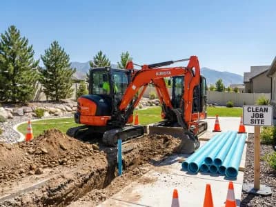 Plumbing excavation and concrete work in Tooele, Utah