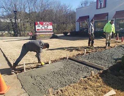 Atlanta Concrete installed this ADA parking area and ramp for this Kentucky Fried Chicken location on Cascade Road.