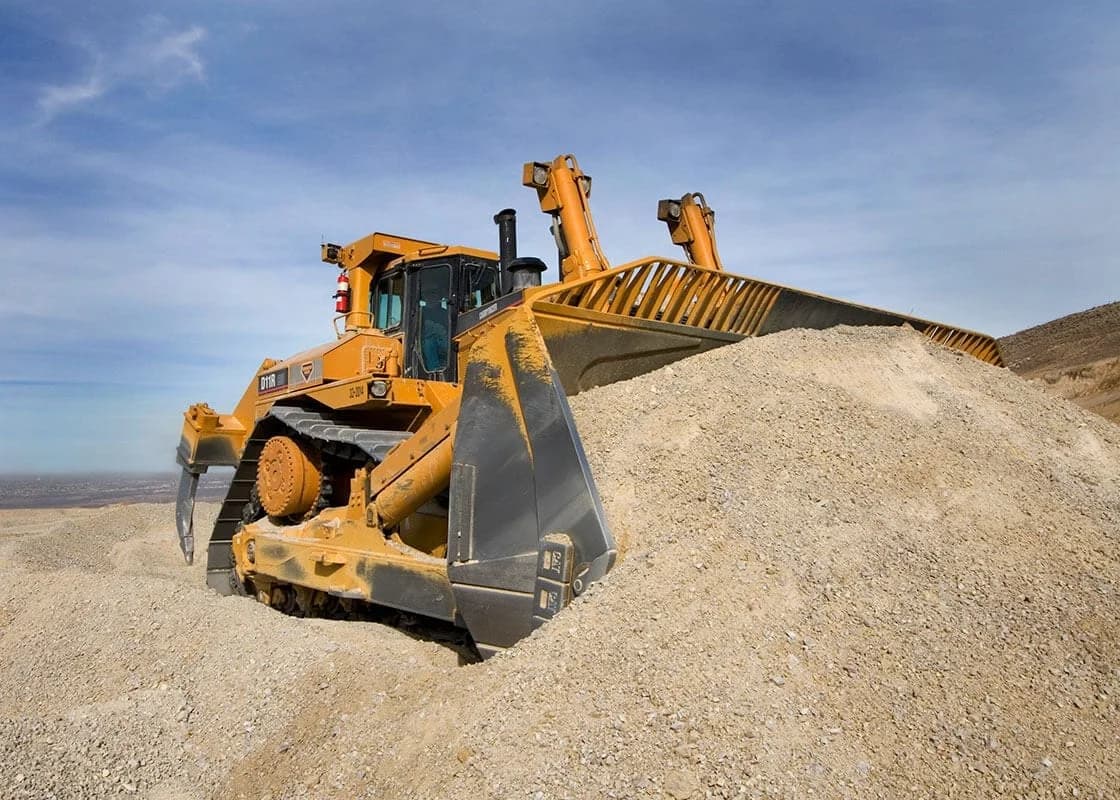 Bulldozer used in sand and gravel production