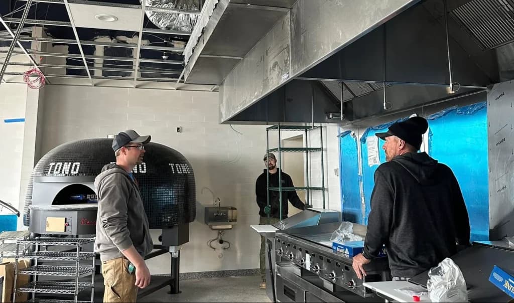 Tono Pizzeria & Cheesesteaks commercial HVAC ventilation installation - Binder Heat & Air