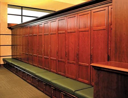 casework by Giffin Interior on some wooden lockers