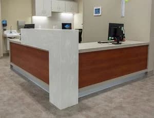 Giffin Casework and solid surface countertops at a hospital