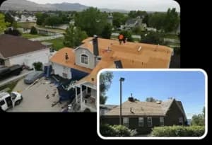 Roofing Workers Working on Roof Top