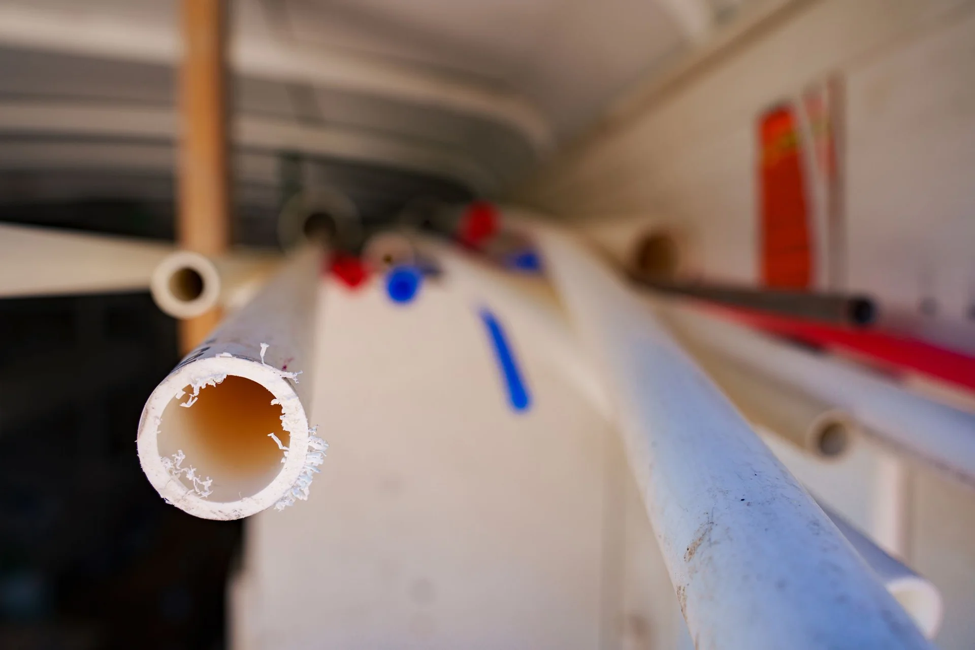 PVC pipe in trailer