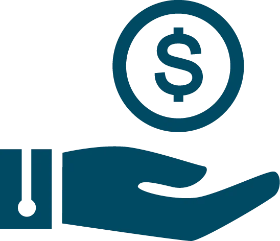 Open hand with Dollar Sign Icon