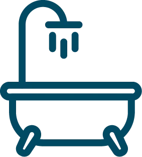 running shower and bathtub icon