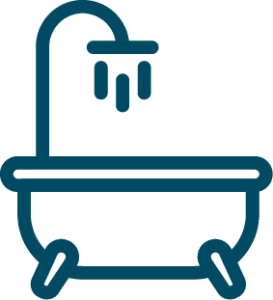 running shower and bathtub icon