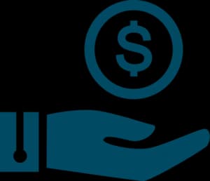 Open hand with Dollar Sign Icon